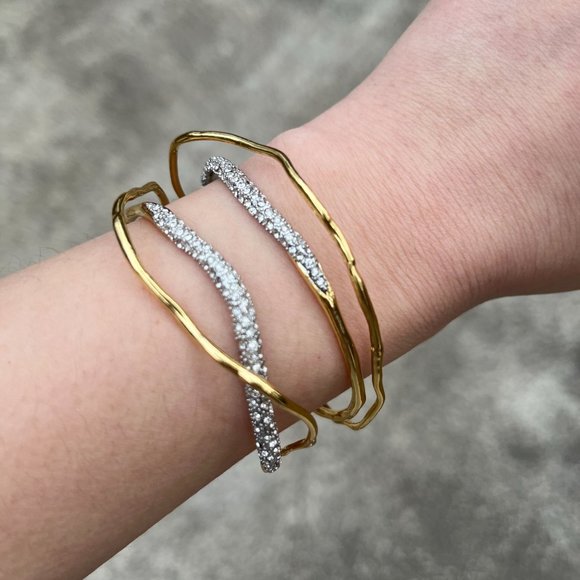 Alexis Bittar Solanales Crystal Front Back Double Drop Earring- Gold-40600 - Picture 13 of 13